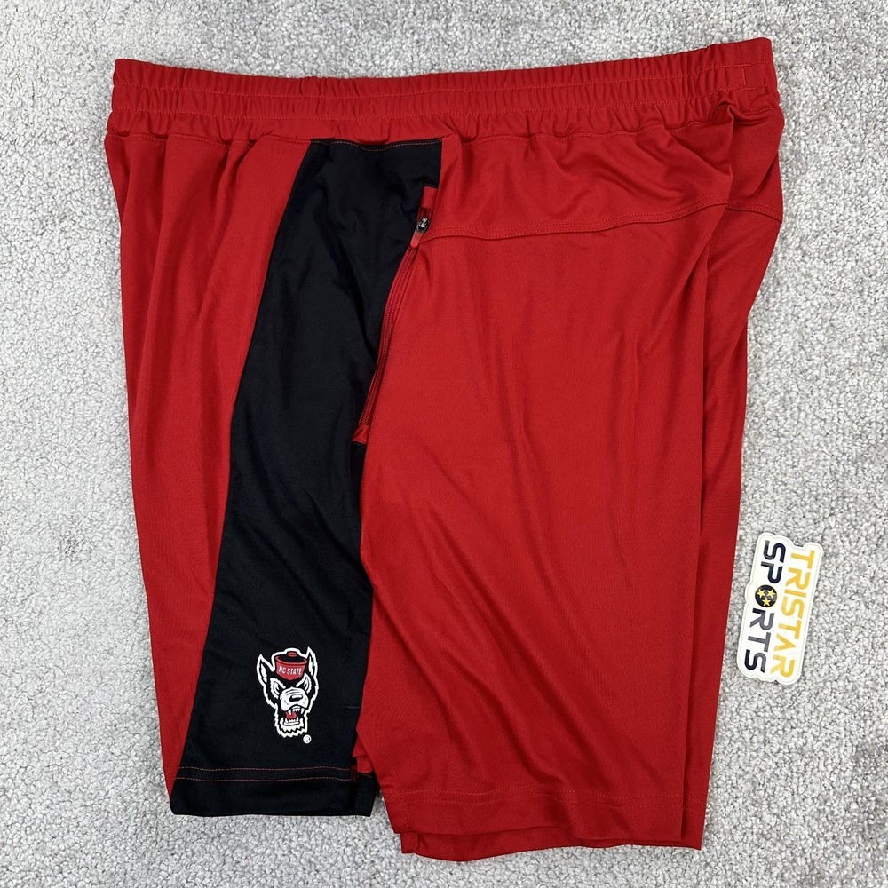 North Carolina State Wolfpack Shorts Mens Large Red Black NCAA Adidas D4T